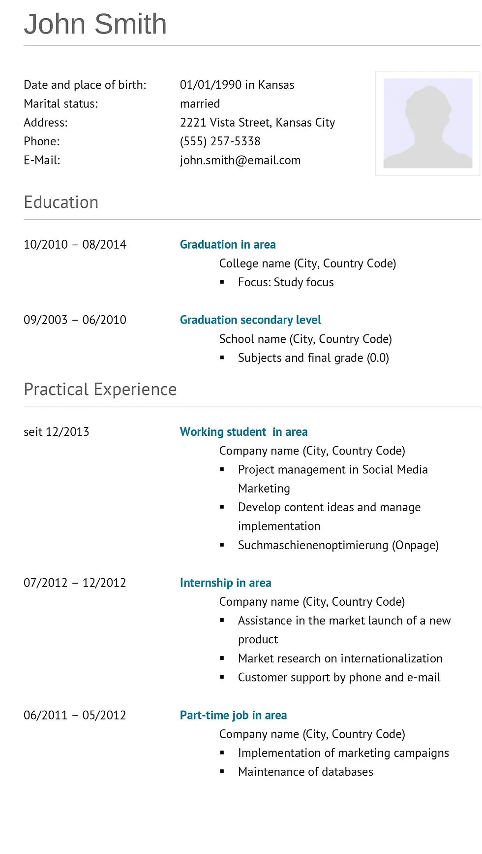 FREE CV Design 14 - Appliceasy